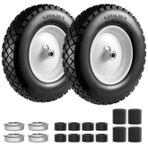 Soiiw flat-free tire and wheel in garden use with puncture resistance.