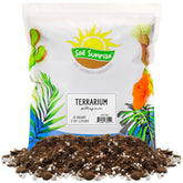 Soil Sunrise terrarium mix closeup texture, ideal for even drainage in small glass terrariums.