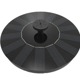 Solatec solar fountain panel powers sun-driven outdoor water features.