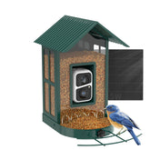 Soliom BF08 green bird feeder viewed from front for easy yard watching
