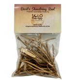 Solo Therapy Devil's Shoestring Root bottle showing 28 g of protective, grounding roots.