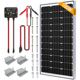 SOLPERK 100W solar panel ready for RV charging.