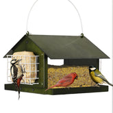 Solution4Patio bird feeder hangs outdoors, weatherproof metal construction for year-round birds.