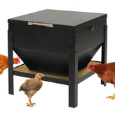 Solution4Patio all metal chicken feeding box with 80 lb capacity for bulk feed