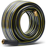 Solution4Patio long black garden hose 50ft coil for easy handling and storage.