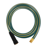 Solution4Patio short leader green garden hose demonstrates kink-free performance for smooth watering.