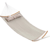 SONGMICS hammock curved bamboo spreaders highlight safer lounging outdoors