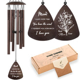 Soopau 32-inch bronze wind chimes with front engraving, a warm mom tribute.