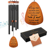 Soopau Sympathy Wind Chimes 30in wooden build adds serene memorial ambiance to outdoor spaces.