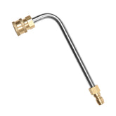 Sooprinse gutter cleaner attachment with 90-degree rod reaching tight corners.