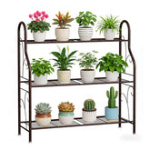 SORCEDAS 3-tier bronze plant stand ready for outdoor display and garden accents.