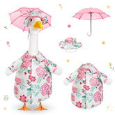 Soulchen porch goose outfit with umbrella adds playful charm to outdoor decor