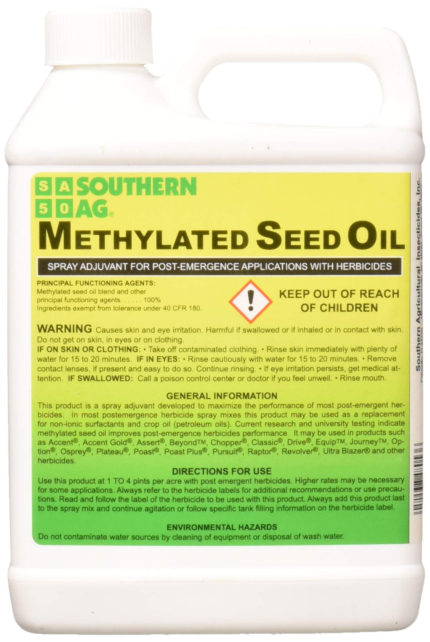 Southern Ag MSO spray bottle showing improved leaf penetration for herbicide mixes.
