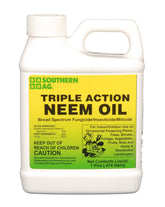 Southern Ag triple action neem oil brown bottle for broad-spectrum plant protection
