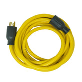 Southwire generator cord with locking plug ensures a secure outdoor power connection.