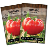 Sow Right Seeds Beefsteak tomato seed packet for home gardening and heirloom flavor.