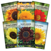 Sow Right Seeds Chocolate Cherry sunflower packet showing vibrant blooms for pollinator gardens.