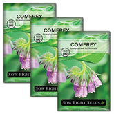 Sow Right Seeds comfrey seeds in a large packet ready for garden planting and soil enrichment.