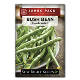 Sow Right Seeds Contender bulk bean packet with 110 seeds for abundant home harvest.