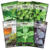 Sow Right Seeds Genovese basil seed packets ready for fresh pesto at home.