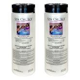 SpaChoice brominating tabs 2-pack packaging for convenient spa sanitation.