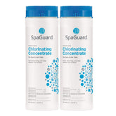 SpaGuard chlorinating concentrate packaging ready for quick spa sanitization.