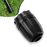 Spalolen half-inch end cap with barbed lock securing drip tubing for reliable watering.