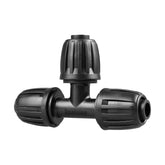 Spalolen halfinch drip tee twist-lock connector for secure, leak-free joints.