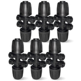 Spalolen push-to-fit 6-way tee connector for even irrigation distribution.