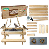 SparkJump Picnic Table Feeder Kit ready for family assembly in the backyard.