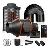 Spider Farmer Smart Air Filtration Kit 4 Inline Duct Fan in use for grow tent airflow