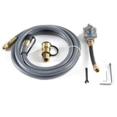 Spire natural gas conversion kit with 10ft hose and regulator for flexible grilling.