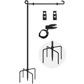Spirepro garden flag stand with a 5-prong base for stable outdoor display.