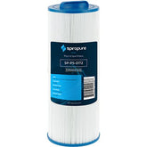 SpiroPure replacement filter cartridge closeup shows dense media for clear spa water.