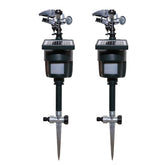 Splanteen solar motion-activated sprinkler front view deters birds and cats in the garden