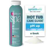 SplashWiz ProTeam Spa pH Increaser bottle helps quick pH balancing for hot tubs.