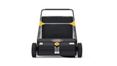 SPLENDOR LS-650A2 26-inch walk-behind sweeper gliding quietly across a lawn for debris pickup