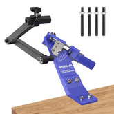 SporGain lawn mower blade sharpener on bench, angle-holder aids precise sharpening.
