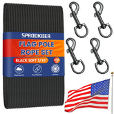 Sprookber 50ft flagpole rope kit for secure outdoor flag display