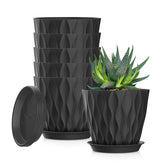 SQKH 5-inch planter pots front view, durable indoor planters for small plants.