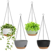 SQKH 8-inch self-watering hanging planter with reservoir for steady root hydration