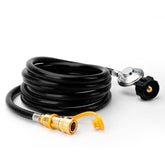 Stanbroil 12 ft propane regulator hose with brass fittings for Big Buddy installation.