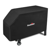 Stanbroil 28in griddle cover closeup shows heavy-duty fabric protecting against rain.