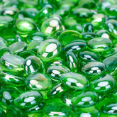 Stanbroil emerald-green luster fire glass drop half-inch vivid color