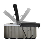 Starmist hot tub cover lift bar front view for easy lid lifting