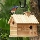STARSWR outdoor wooden bird house for durable garden shelter.