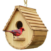 STARSWR Bird House outdoor in natural wood for garden wildlife viewing