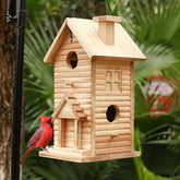 STARSWR dual-hole bluebird hanging bird house for safe outdoor nesting.