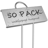 STARTOSTAR metal plant marker in zinc finish provides durable garden labeling.