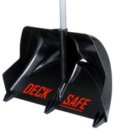 Stay+Safe Tools Deck Saver 24in blade clears snow without deck damage.